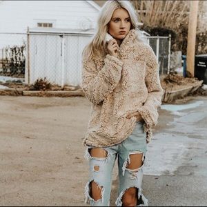 Gold/cream Sherpa sweater
